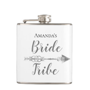 Chic Boho Bride Tribe Personalisiert Flachmann