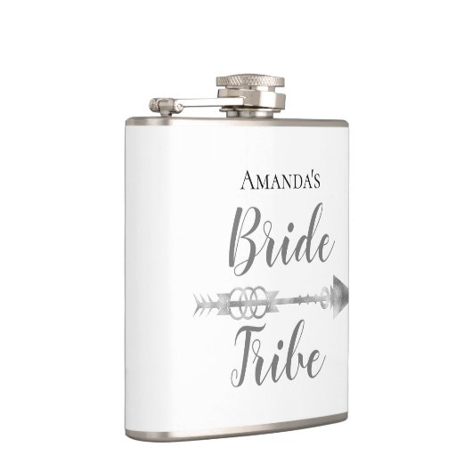 Chic Boho Bride Tribe Personalisiert Flachmann (Rechts)