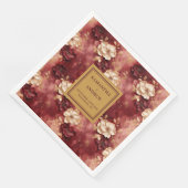Chic Boho Burgundy Blush Gold Wedding Napkins Serviette (Ecke)