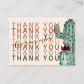 Chic boho cactus & succulents order danke visitenkarte (Vorderseite)