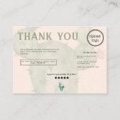 Chic boho cactus & succulents order danke visitenkarte (Rückseite)
