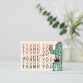 Chic boho cactus & succulents order danke visitenkarte (Stehend Vorderseite)