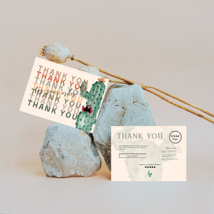Chic boho cactus & succulents order danke visitenkarte