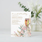 Chic Boho Champagne Brunch Bubbly Birthday Party (Stehend Vorderseite)