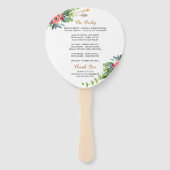 Chic Boho Country Floral Wedding Program Hand Fan Fächer (Rückseite)