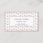Chic Boho Custom Pink Lavender Floral Treuekarte (Rückseite)