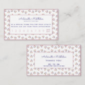 Chic Boho Custom Pink Lavender Floral Treuekarte (Vorne/Hinten)