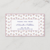 Chic Boho Custom Pink Lavender Floral Treuekarte (Rückseite)