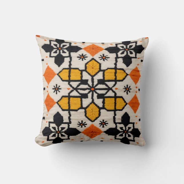 Chic Boho Dream: White Kilim Pillow Collection Kissen (Vorderseite)