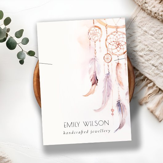 Chic Boho Dreamcatcher Wasserfarben-Netzklassenanz Visitenkarte