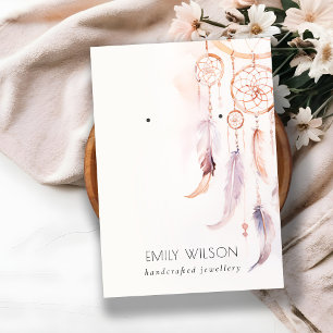 Chic Boho Dreamcatcher Wasserfarbenfrohe Anzeige Visitenkarte