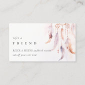 Chic Boho Dreamcatcher Watercolor Besichtigung der Visitenkarte (Vorderseite)