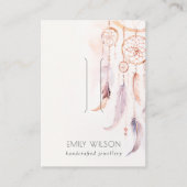 Chic Boho Dreamcatcher Watercolor Hairpin Display Visitenkarte (Vorderseite)