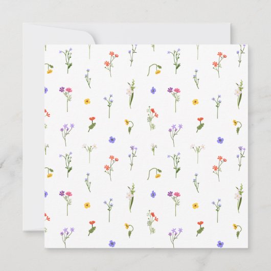 Chic boho einfache Wildblumen Hochzeit Save The Date (Rückseite)