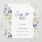 Chic boho einfache Wildblumen Hochzeit speichern d Save The Date (Vorne/Hinten)