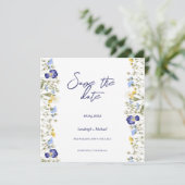 Chic boho einfache Wildblumen Hochzeit speichern d Save The Date (Stehend Vorderseite)