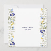Chic boho einfache Wildblumen Hochzeit speichern d Save The Date (Rückseite)