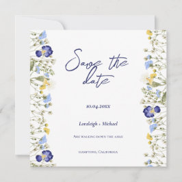 Chic boho einfache Wildblumen Hochzeit speichern d Save The Date