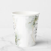 Chic boho eucalyptus grün Gold 16. Geburtstag Pappbecher (Rechts)