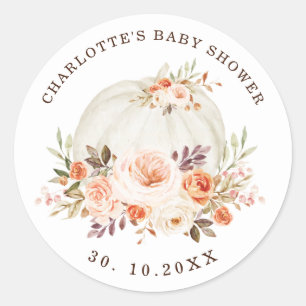 Chic Boho Fall Floral Pumpkin Baby Duwer Favoriten Runder Aufkleber