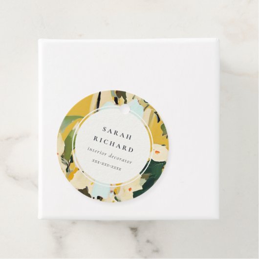 Chic Boho farbenfroh-gelb-ockerfarben gestrichen Geschenkanhänger (Beispiel)