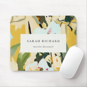 Chic Boho farbenfroh-gelb-ockerfarben gestrichen Mousepad