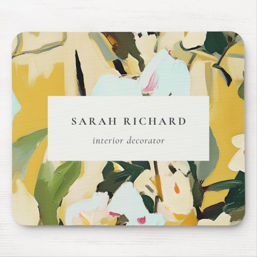 Chic Boho farbenfroh-gelb-ockerfarben gestrichen Mousepad (Vorne)