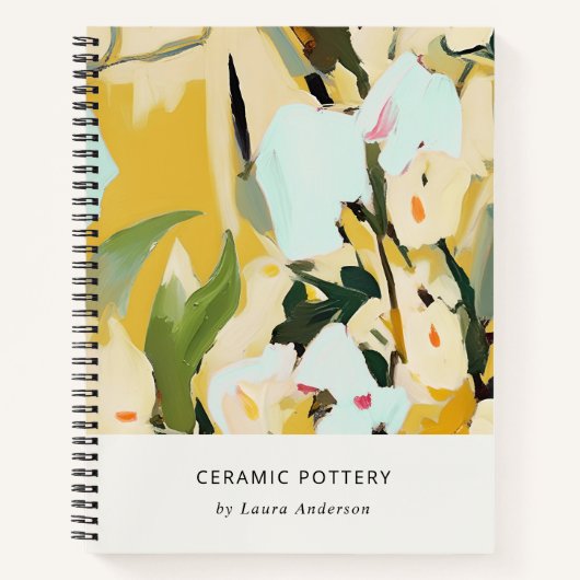 Chic Boho farbenfroh-gelb-ockerfarben gestrichen Notizblock (Vorderseite)