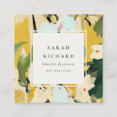 Chic Boho farbenfroh-gelb-ockerfarben gestrichen Quadratische Visitenkarte (Vorderseite)