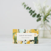 Chic Boho farbenfroh-gelb-ockerfarben gestrichen Visitenkarte (Stehend Vorderseite)