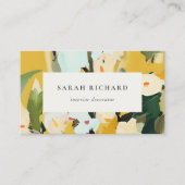 Chic Boho farbenfroh-gelb-ockerfarben gestrichen Visitenkarte (Vorderseite)