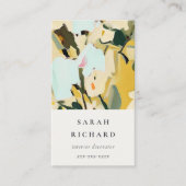 Chic Boho farbenfroh-gelb-ockerfarben gestrichen Visitenkarte (Vorderseite)