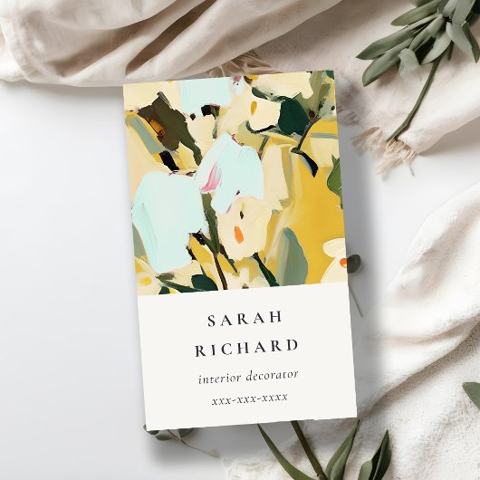 Chic Boho farbenfroh-gelb-ockerfarben gestrichen Visitenkarte