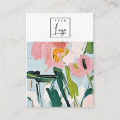 Chic Boho farbenfroh gestrichene Blumenstrauß-Logo Visitenkarte (Vorderseite)