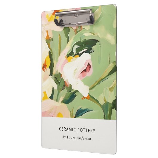 Chic Boho farbenfroh grünes, rosa gestrichen, flor Klemmbrett (Links)