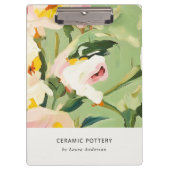 Chic Boho farbenfroh grünes, rosa gestrichen, flor Klemmbrett (Vorderseite)