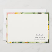 Chic Boho farbenfroh grünes, rosa gestrichen, flor Mitteilungskarte (Vorderseite)