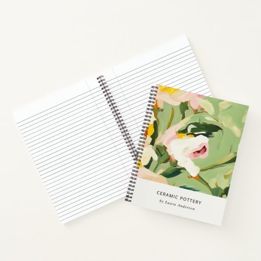 Chic Boho farbenfroh grünes, rosa gestrichen, flor Notizblock (Innenseite)