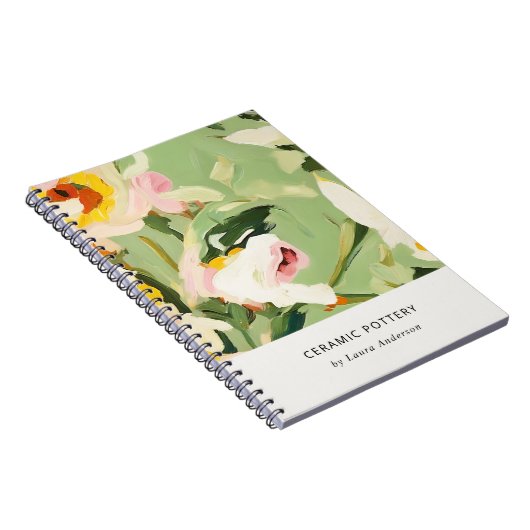 Chic Boho farbenfroh grünes, rosa gestrichen, flor Notizblock (Rechte Seite)