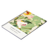 Chic Boho farbenfroh grünes, rosa gestrichen, flor Notizblock (Linke Seite)