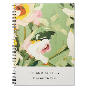 Chic Boho farbenfroh grünes, rosa gestrichen, flor Notizblock