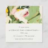 Chic Boho farbenfroh grünes, rosa gestrichen, flor Quadratische Visitenkarte (Rückseite)