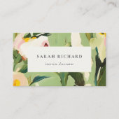 Chic Boho farbenfroh grünes, rosa gestrichen, flor Visitenkarte (Vorderseite)