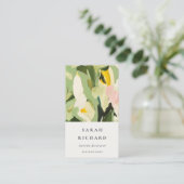 Chic Boho farbenfroh grünes, rosa gestrichen, flor Visitenkarte (Stehend Vorderseite)