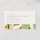 Chic Boho farbenfroh grünes, rosa gestrichen, flor Visitenkarte (Rückseite)