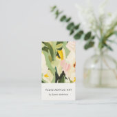 Chic Boho farbenfroh grünes, rosa gestrichen, flor Visitenkarte (Stehend Vorderseite)