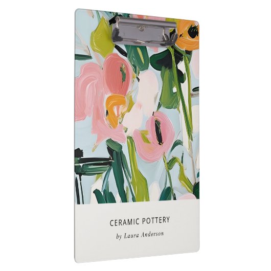 Chic Boho farbenfroh pink blau grün gestrichen Blu Klemmbrett (Rechts)