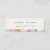 Chic Boho farbenfroh pink blau grün gestrichen Blu Mini Visitenkarte (Rückseite)