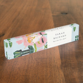 Chic Boho farbenfroh pink blau grün gestrichen Blu Namensplakette