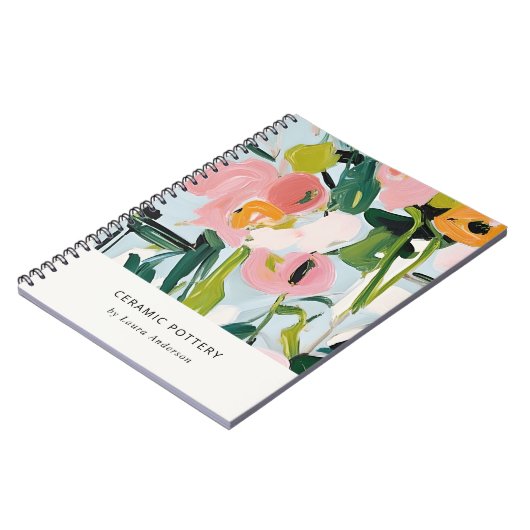 Chic Boho farbenfroh pink blau grün gestrichen Blu Notizblock (Linke Seite)